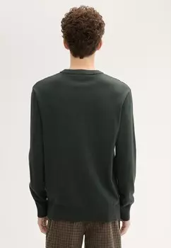 Джемпер BASIC RUNDHALS TOM TAILOR DENIM, темно-зеленый