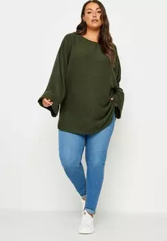 Джемпер BATWING Yours Clothing, темно-зеленый