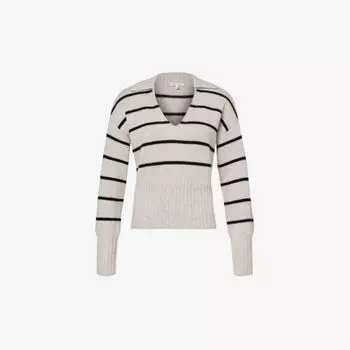 Джемпер Beckie из переработанного кашемира в полоску Reformation, черный