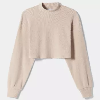 Джемпер Bershka Cropped, бежевый