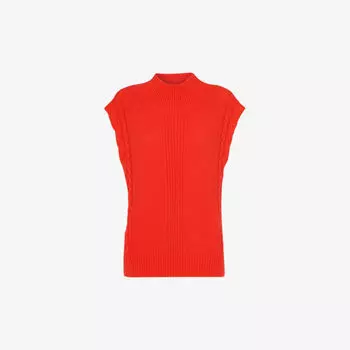 Джемпер без рукавов из смеси хлопка и шерсти Whistles, красный