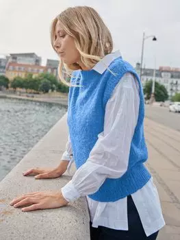 Джемпер без рукавов NRBY Rosie с круглым вырезом, синий