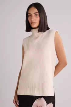 Джемпер без рукавов с высоким воротом Ro&Zo, коричневый