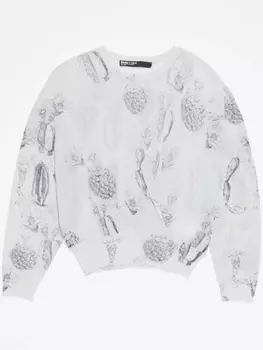 Джемпер Bimba y Lola с принтом из люрекса, белый