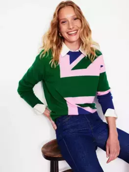 Джемпер Boden Lydia Union Flag Cashmere, цвет green/multi