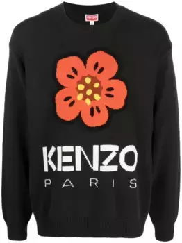 Джемпер Boke Flower вязки интарсия KENZO, черный