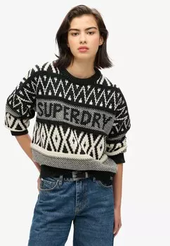 Джемпер BRANDED PATTERN CREW Superdry, черный