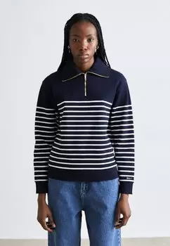 Джемпер BRETON RIB HALF ZIP GANT, темно-синий
