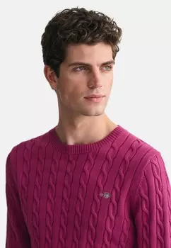 Джемпер CABLE C-NECK GANT, фиолетовый