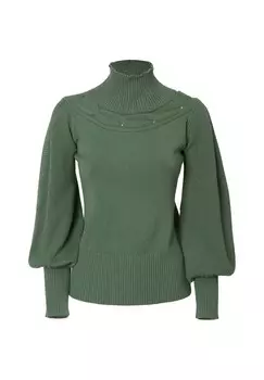 Джемпер CABLE COLLAR INFLUENCER, хаки