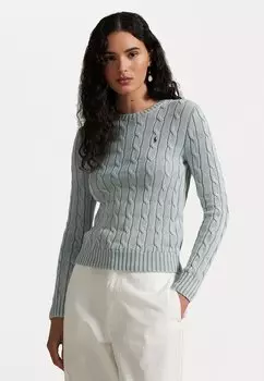 Джемпер CABLE-KNIT COTTON CREWNECK SWEATER Polo Ralph Lauren, светло-голубой