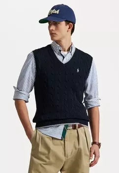 Джемпер CABLE-KNIT COTTON SLEEVELESS JUMPER Polo Ralph Lauren, синий