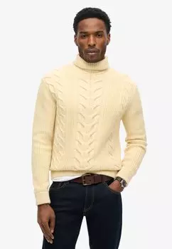 Джемпер CABLE ROLL NECK Superdry, белый