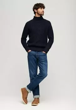 Джемпер CABLE ROLL NECK Superdry, синий