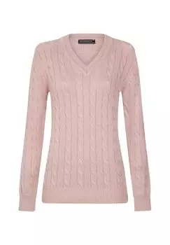 Джемпер CABLE V-NECK Felix Hardy, светло-розовый