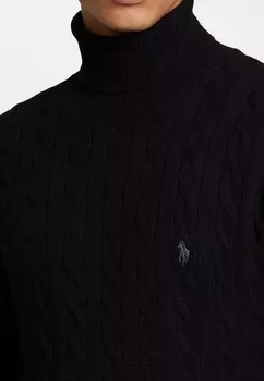 Джемпер CABLE WOOL CASHMERE ROLL NECK JUMPER Polo Ralph Lauren, черный