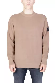 Джемпер Calvin Klein Jeans с нашивкой на рукаве, коричневый
