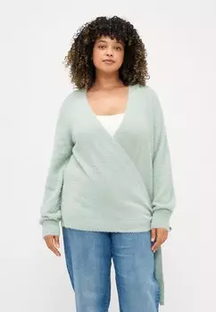 Джемпер CARAMANDA V NECK WRAP ONLY Carmakoma, светло-голубой