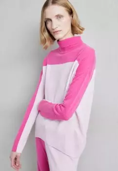 Джемпер CASHMERE COLOURBLOCK MOCK NECK KNITID, сирень