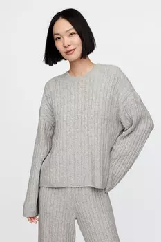 Джемпер Cashsoft с косами Gap, серый