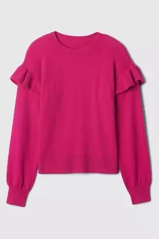 Джемпер Cashsoft с оборками (4 13 лет) Gap, фиолетовый