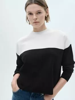 Джемпер cecilia в цвет блока Mango, черный/белый