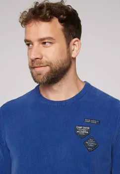 Джемпер CHENILLE MIT PATCHES Camp David, синий