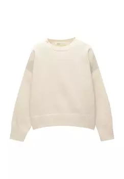 Джемпер CHENILLE PULL&BEAR, бежевый