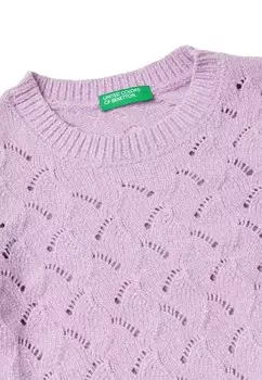 Джемпер CHENILLE WITH STITCH PATTERN United Colors of Benetton, сиреневый
