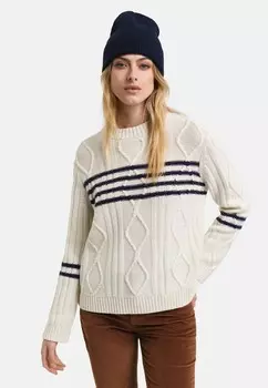 Джемпер CONSTRAST STRIPED CABLE GANT, кремовый