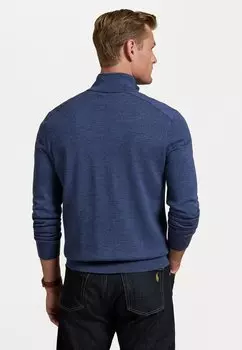 Джемпер CONTRAST PANEL WOOL QUARTER ZIP SWEATER Polo Ralph Lauren, синий