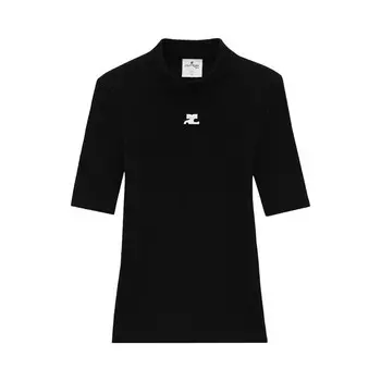 Джемпер Courrges Reedition Knit Short-Sleeve Jumper, черный
