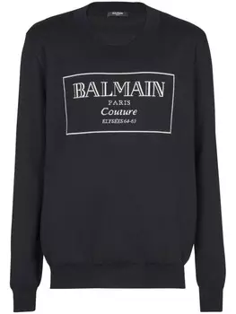Джемпер Couture Label вязки интарсия Balmain, черный