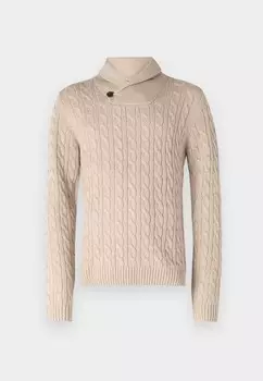 Джемпер CRASH SHAWL NECK Jack & Jones PREMIUM, серо-коричневый
