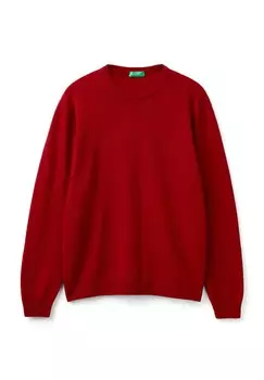 Джемпер CREWNECK IN PLAIN REGULAR FIT EDGES United Colors of Benetton, красный