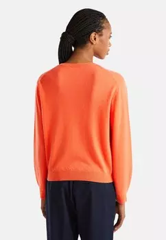 Джемпер CREWNECK PLAIN WITH NECK CUFFS AND HEM United Colors of Benetton, оранжевый
