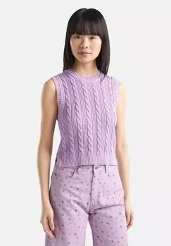 Джемпер CREWNECK SIDE SLITS United Colors of Benetton, фиолетовый