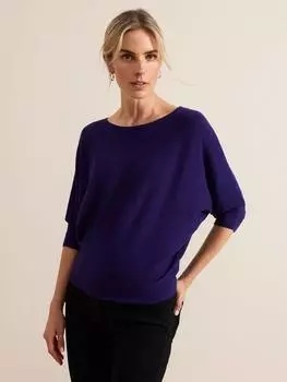 Джемпер cristine тонкой вязки с крыльями летучей мыши Phase Eight, фиолетовый