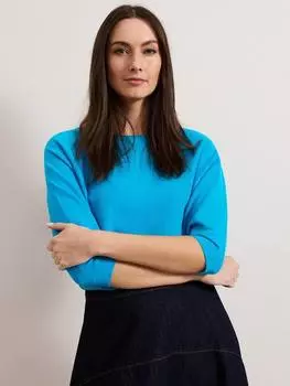 Джемпер cristine тонкой вязки с крыльями летучей мыши Phase Eight, средний синий