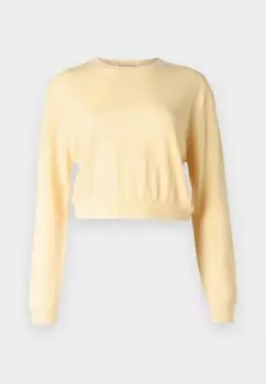 Джемпер CROP LONG SLEEVE pure cashmere, желтый