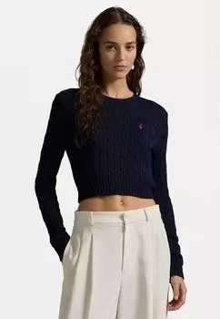 Джемпер CROPPED CABLE KNIT COTTON SWEATER Polo Ralph Lauren, темно-синий