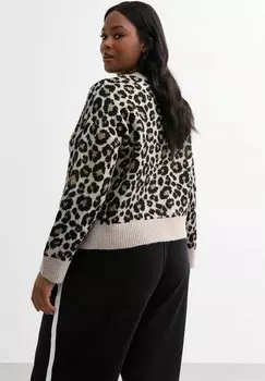 Джемпер CURVES LEOPARD New Look Curves, коричневый