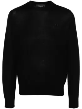 Джемпер D2 из вирджинской шерсти DSQUARED2, черный