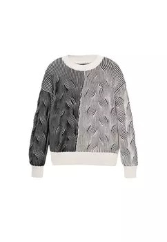 Джемпер Desigual с узором, белый/черный