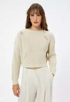 Джемпер DESTROYED Koton, молочный