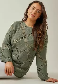 Джемпер DIAMOND POINTELLE Evans, хаки