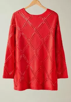 Джемпер DIAMOND POINTELLE Evans, красный