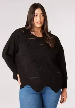 Джемпер DISTRESSED BATWING Apricot, черный