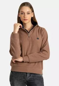 Джемпер DOUBLE NECK HALF ZIP SWEATSHIRT Jacey Quinn, цвет latte brown