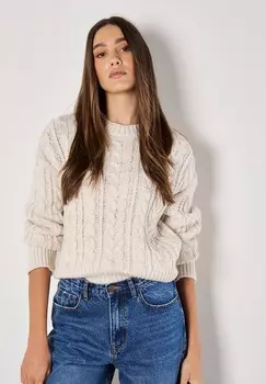 Джемпер EMBELLISHED CABLE Apricot, бежевый